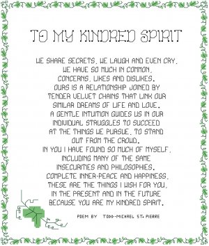To My Kindred Spirit Pattern Chart Graph