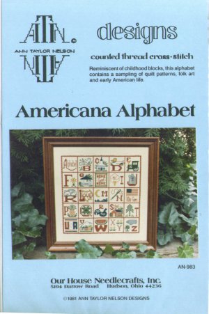 American Alphabet Sampler Cross Stitch Chart Pack  #AN983