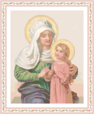 St. Anne and Young Mary Pattern Chart Graph