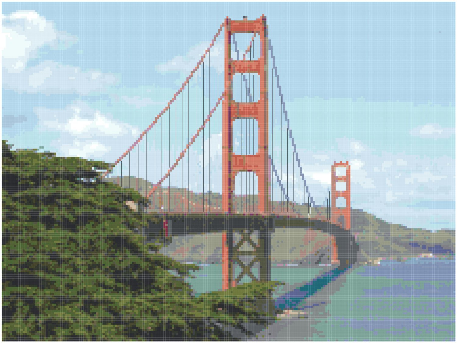 Golden Gate Bridge Landscape Pattern Chart Graph