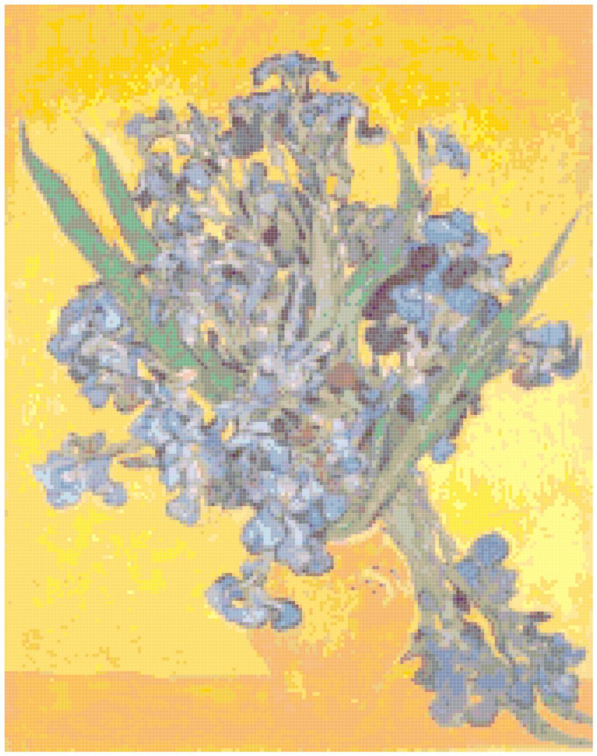 Irises in a Vase by Van Gogh Pattern Chart Graph