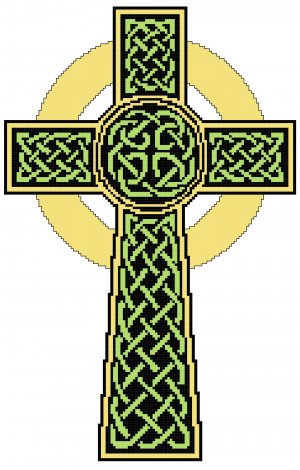 Irish Celtic Knotted Cross Pattern Chart Graph