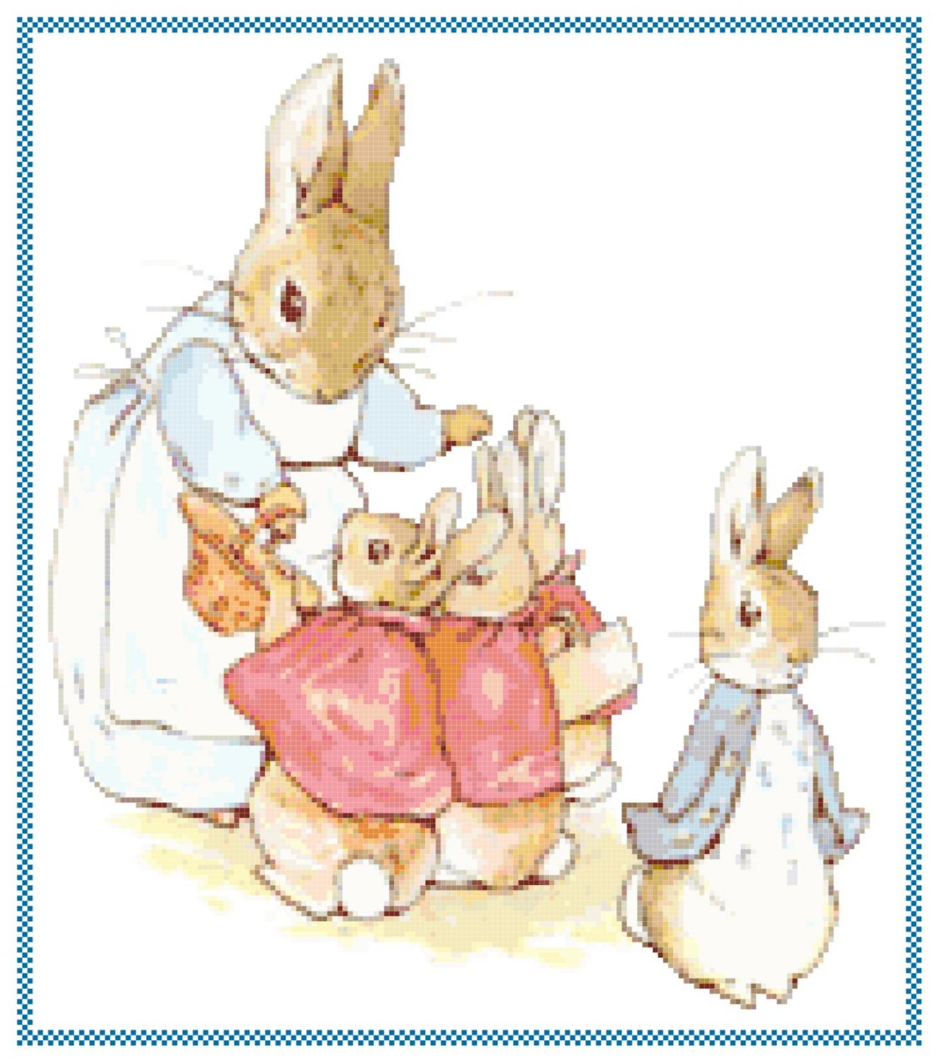 Peter Rabbit Family by Beatrix Potter Pattern Chart Graph