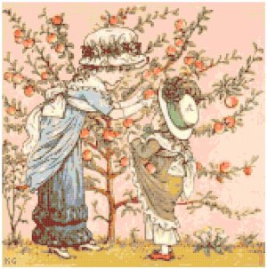 August by Kate Greenaway Pattern Chart Graph