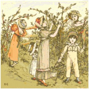 October by Kate Greenaway Pattern Chart Graph