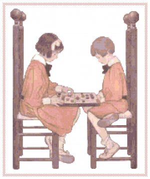 A Friendly Game by Jessie Willcox Smith Pattern Chart Graph