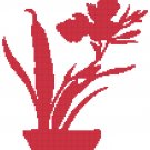 Flowering Orchid - redwork Pattern Chart Graph