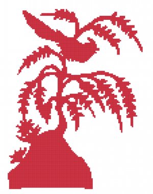 A Blue Jay's Call - redwork Pattern Chart Graph