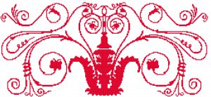 Floral Spray Basket -redwork Pattern Chart Graph