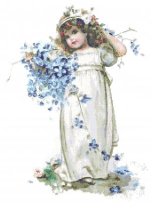 Girl With Violets Pattern Chart Graph