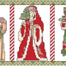 Five Old-Time Santas Pattern Chart Graph