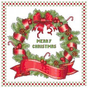 Christmas Wreath  Pattern Chart Graph