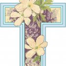 Violet & Peach Blossom Cross Pattern Chart Graph