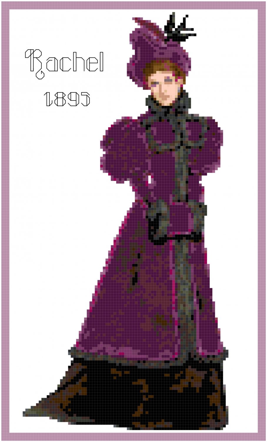 Miss Rachel 1895 Fashion Design Pattern Chart Graph