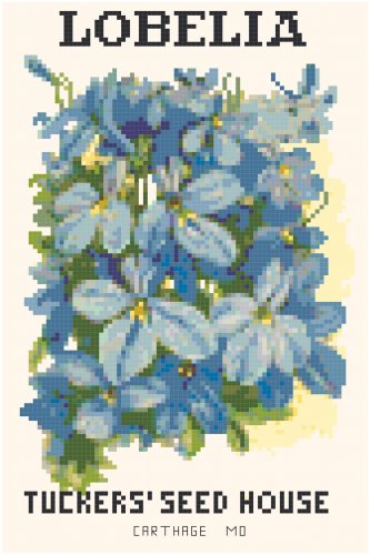 Lobelia Flower Seed Packet Pattern Chart Graph