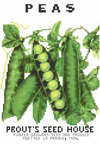 Antique Peas Seed Packet Pattern Chart Graph