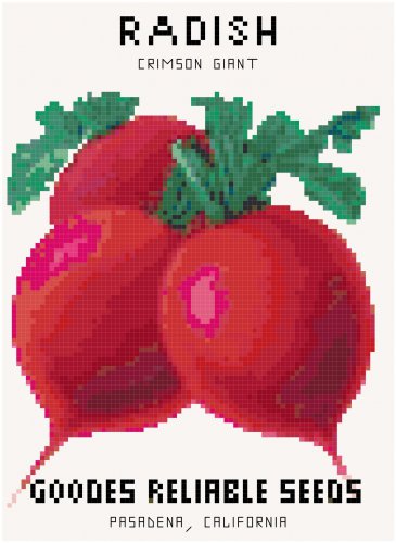 Antique Radish Seed Packet Pattern Chart Graph