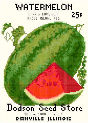 Antique Watermelon Seed Packet Pattern Chart Graph