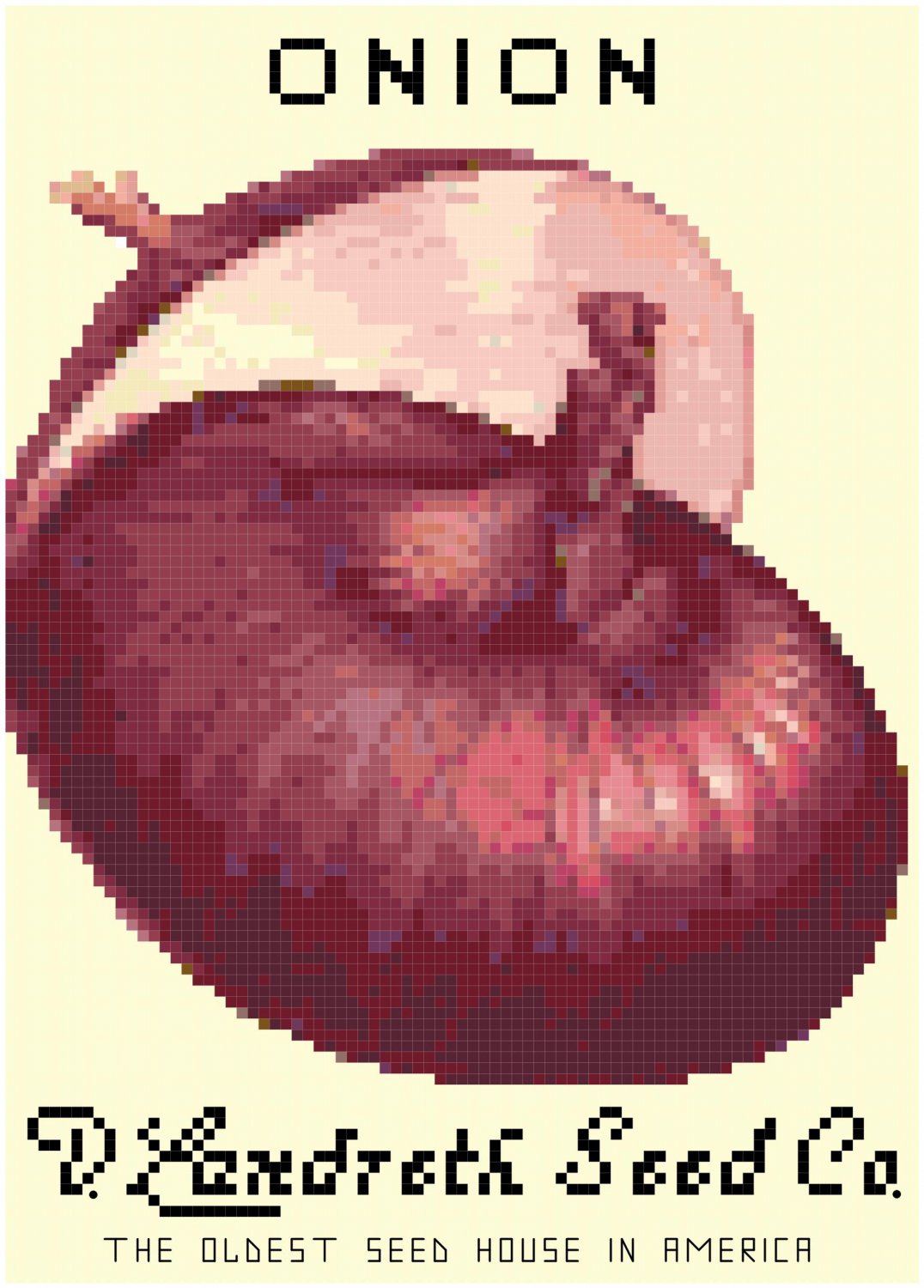 Antique Red Onion Seed Packet Pattern Chart Graph