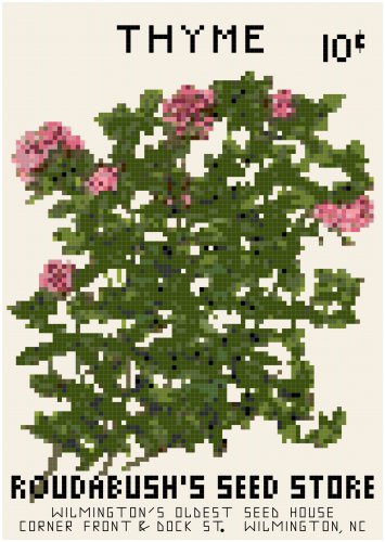 Antique Thyme Seed Packet Pattern Chart Graph