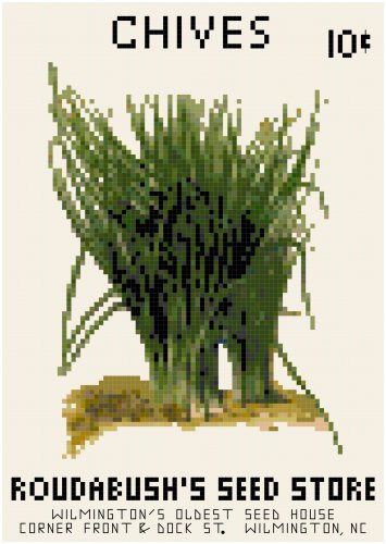 Antique Chives Seed Packet Pattern Chart Graph