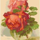 Roses In A Vase Cross Stitch Pattern Chart Graph