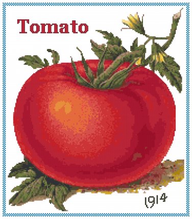 Country Tomato Cross Stitch Pattern Chart Graph