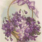 Violet Basket Cross Stitch Pattern Chart Graph
