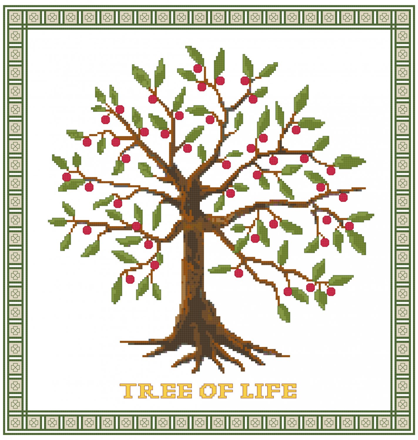 Tree of Life II cross stitch pattern chart graph
