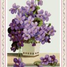 Vase of Violets Cross Stitch Pattern Chart Graph