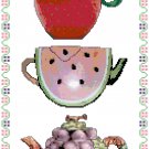 Fruity Teapots Cross Stitch Pattern Chart Graph