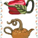 Veggie Teapots Cross Stitch Pattern Chart Graph