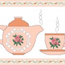 Tea Is Waiting Cross Stitch Pattern Chart Graph