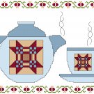 The Quilter's Teapot and Cup Cross Stitch Pattern Chart Graph The Quilter's Teapot and Cup Cross Stitch Pattern Chart Graph