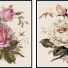 Beautiful Pink and White Roses Set Cross Stitch Pattern Chart Set Beautiful Pink and White Roses Set Cross Stitch Pattern Chart Set
