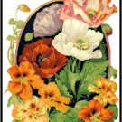 Nasturtiums and Poppies Cross Stitch Pattern Chart Graph