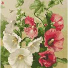 Old Fashioned Hollyhocks Cross Stitch Pattern Chart Graph