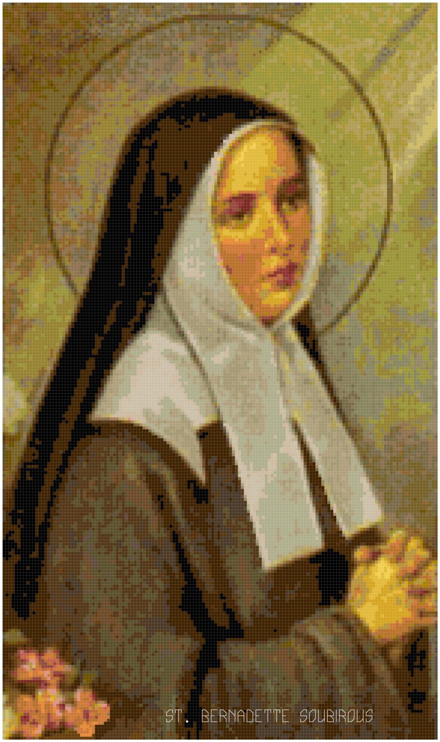 St. Bernadette Soubirous Cross Stitch Pattern Chart Graph