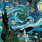 Van Gogh's Starry Night in Stained Glass Cross Stitch Pattern Chart Graph Van Gogh's Starry Night in Stained Glass Cross Stitch Pattern Chart Graph