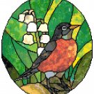 Robin Red Breast in Stained Glass Cross Stitch Pattern Chart Graph Robin Red Breast in Stained Glass Cross Stitch Pattern Chart Graph