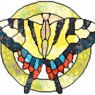 Tiger Swallowtail Butterfly in Stained Glass Cross Stitch Pattern Chart Graph Tiger Swallowtail Butterfly in Stained Glass Cross Stitch Pattern Chart Graph