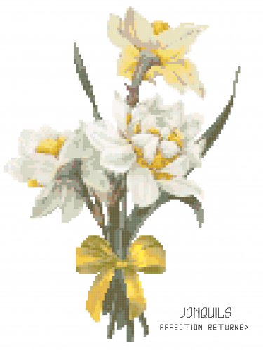 Tussie Mussie Jonquils Cross Stitch Pattern Chart Graph