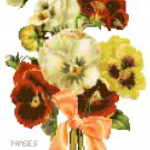 Tussie Mussie Pansies Cross Stitch Pattern Chart Graph