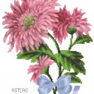 Tussie Mussie Asters Cross Stitch Pattern Chart Graph