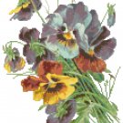 Blue Pansies Cross Stitch Pattern Chart Graph