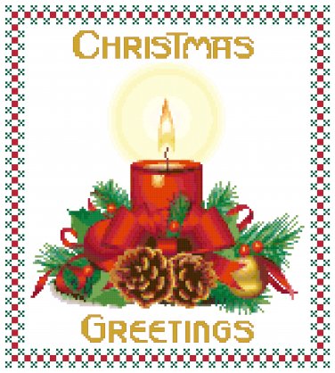 Christmas Greetings Cross Stitch Pattern Chart Graph
