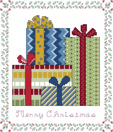 Christmas Presents Cross Stitch Pattern Chart Graph