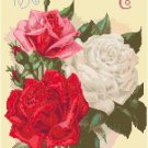 Geo. Mellen Antique Seed Catalog 1896 Cover - Roses Cross Stitch Pattern Chart Graph