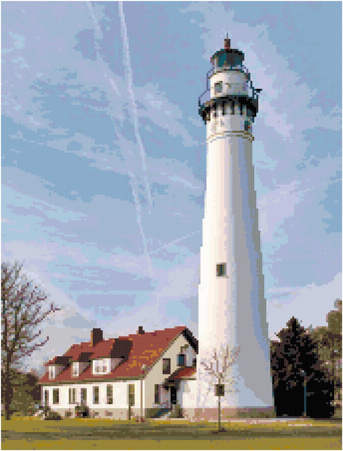 Wind Point Lighthouse, WI Pattern Chart Graph