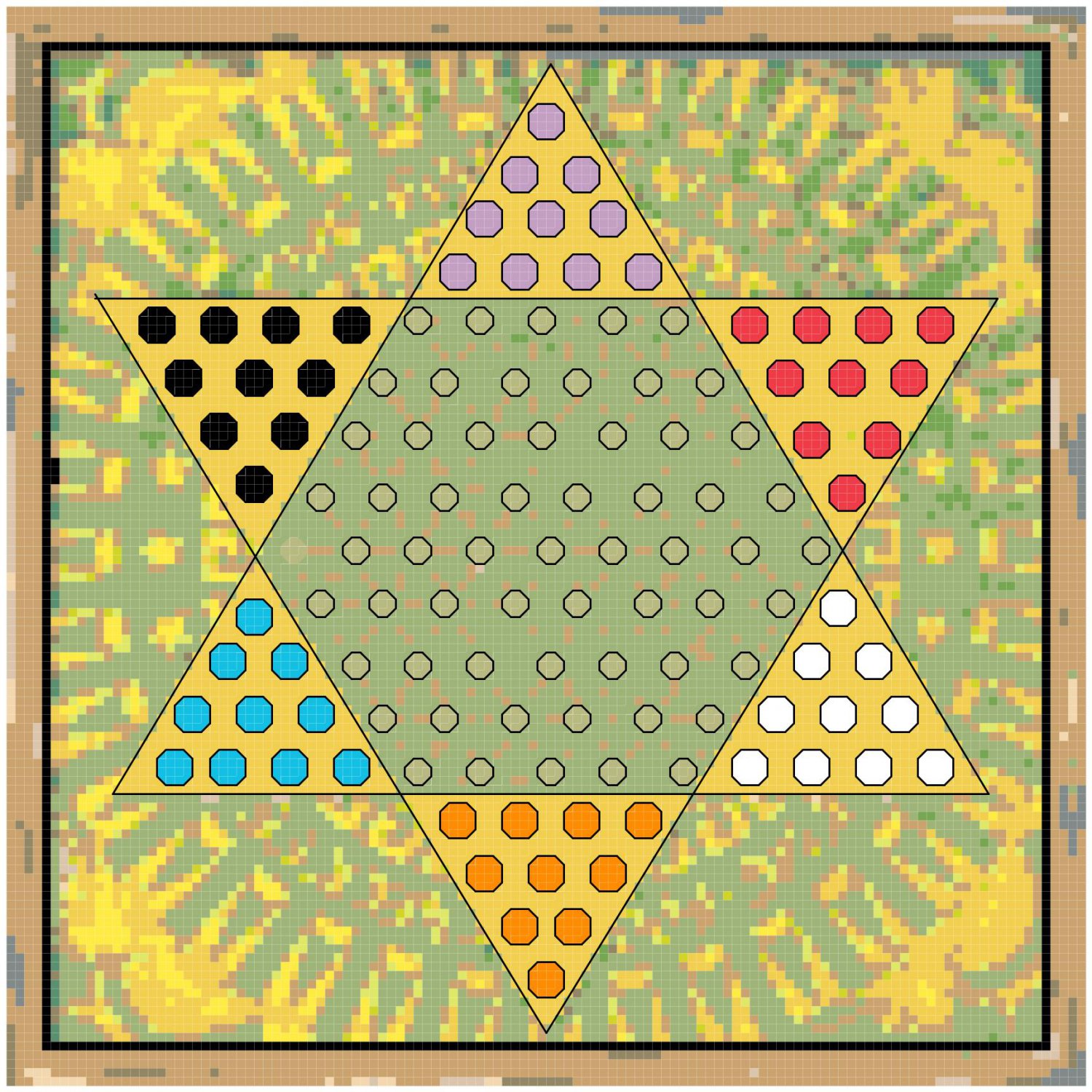 Vintage Chinese Checkers Board Pattern Chart Graph